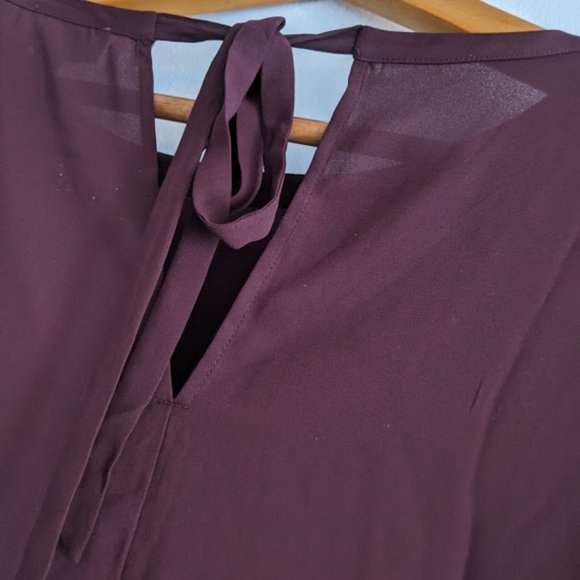 Loft Outlet Purple Bell Sleeve Blouse Size XSP - Picture 6 of 9